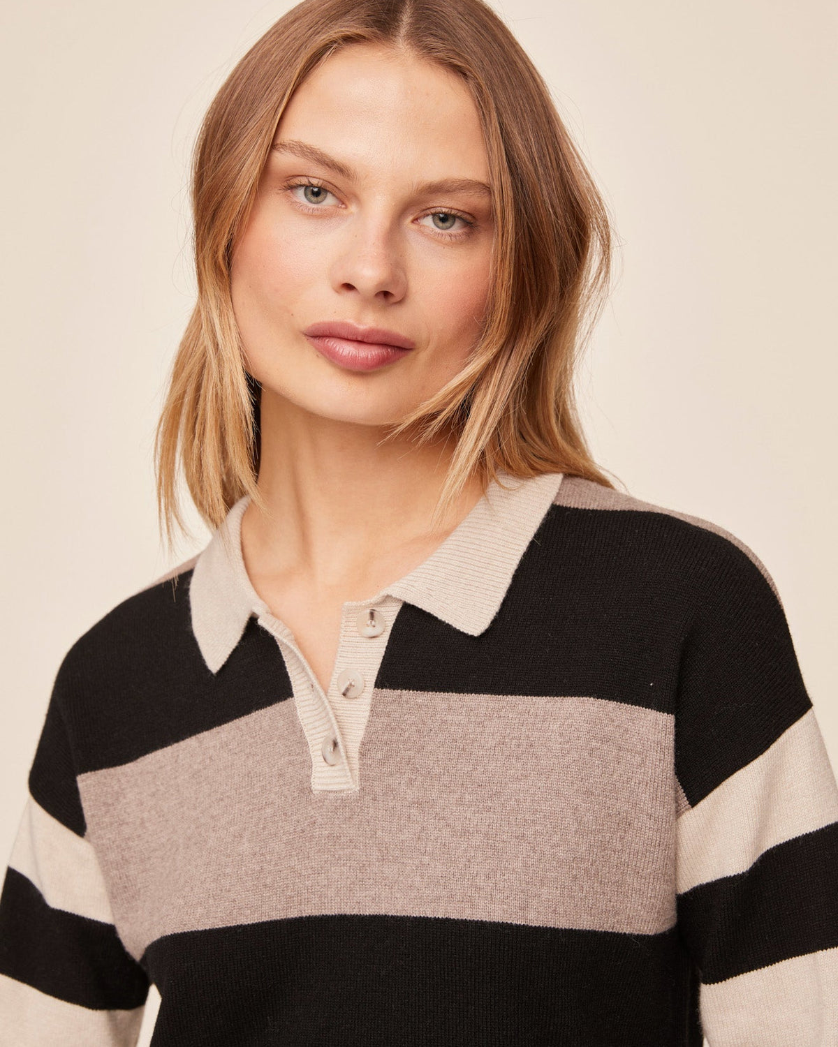 Mixed Stripe Polo - Moon & Stone