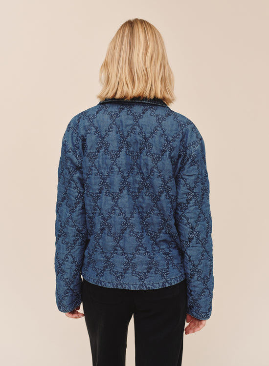 Bella Dahl Quilted Barn Jacket - Indigo Lagoon Wash View 2