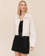 Crop Bomber Jacket - Winter White