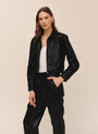 Crop Bomber Jacket - Black
