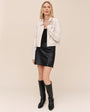 Crop Bomber Jacket - Winter White