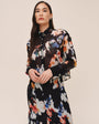 Long Sleeve Boxy Crop Shirt - Blurred Bloom Print