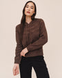 Pointelle Fairlsle Hoodie - Heather Mocha