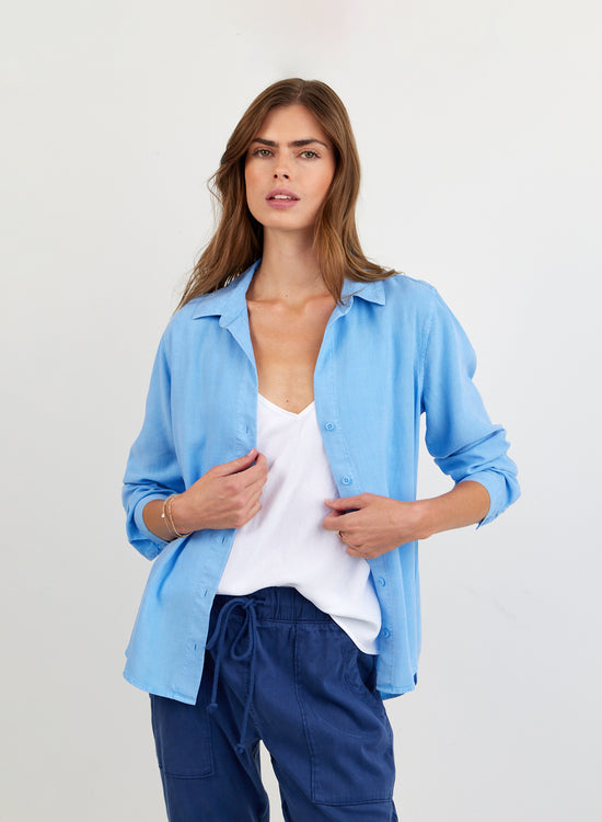 Bella Dahl Classic Button Down - Tidal Blue View 2