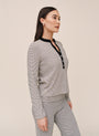 Contrast Henley - Heathered Stripe