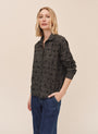 Long Sleeve Clean Button Down Shirt - Black-Olive Gingham
