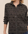 Long Sleeve Clean Button Down Shirt - Black-Olive Gingham