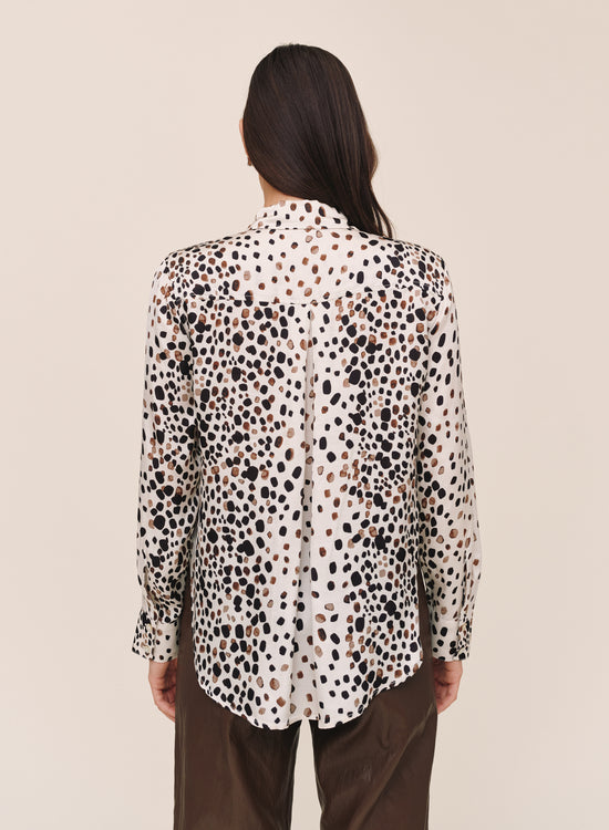 Bella Dahl Long Sleeve Clean Shirt - Painted Spots Print View 2