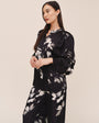 Long Sleeve Mandarin Collar Shirt - Noir Bloom Print