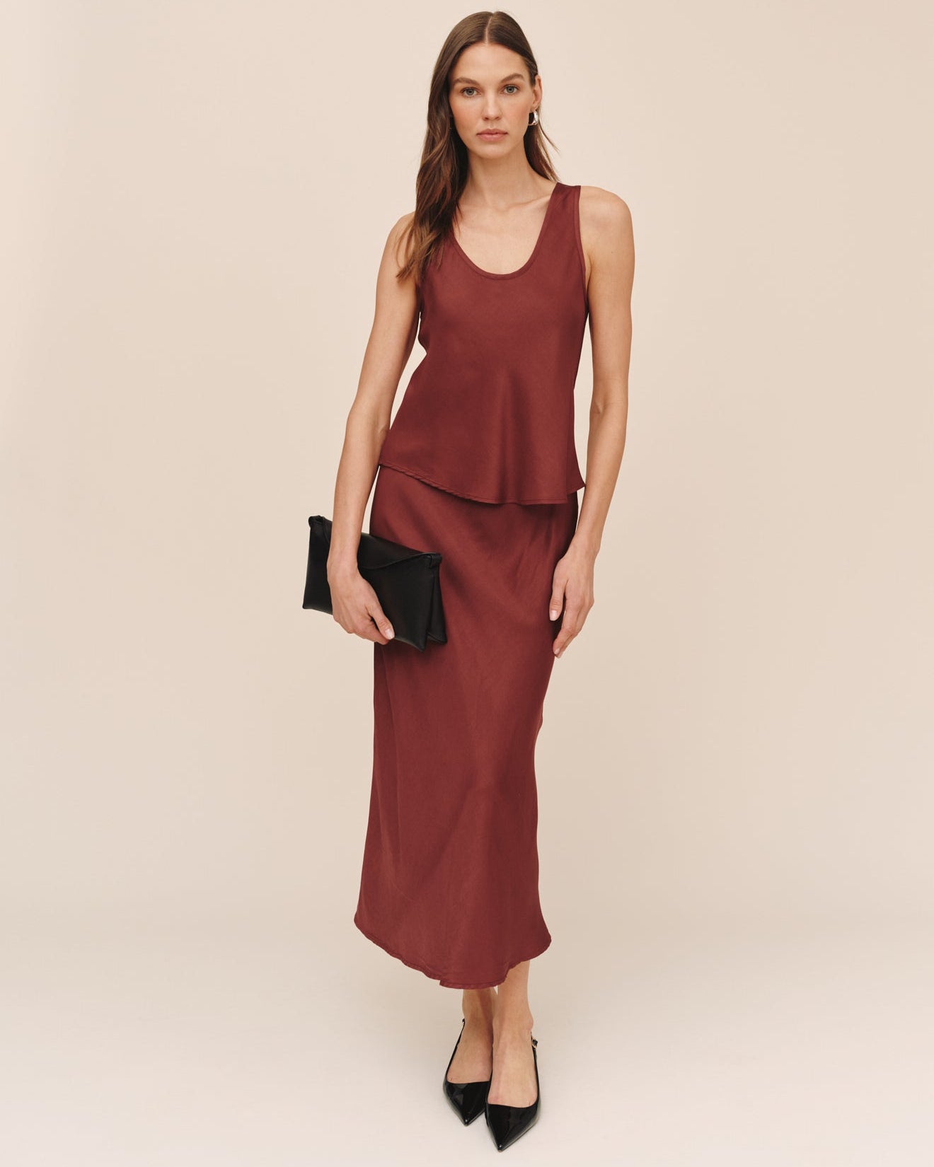 Scoop Neck Tank - Smoked Crimson