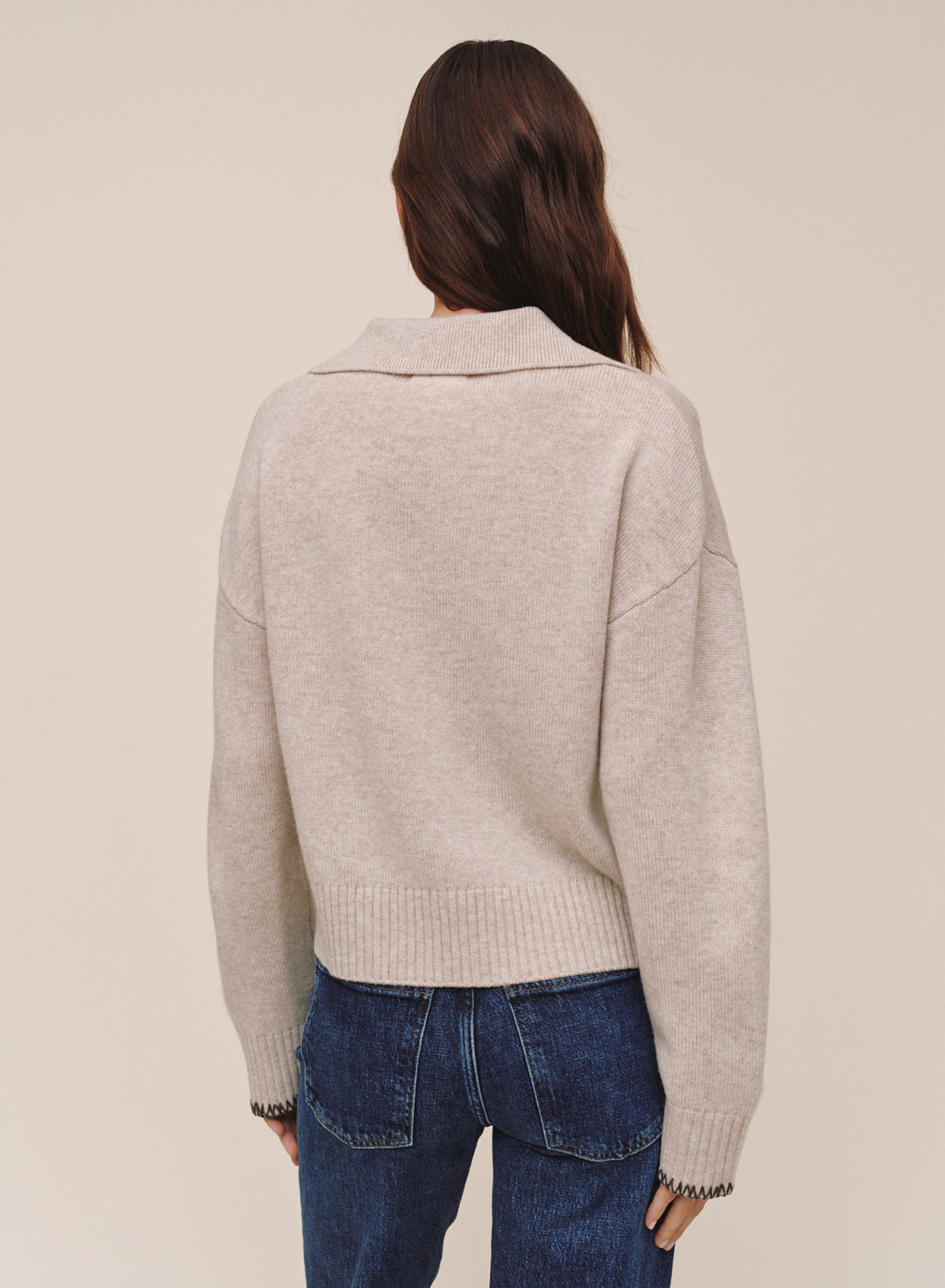 Contrast Trimmed Sweater - Chalet