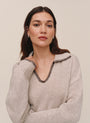 Contrast Trimmed Sweater - Chalet