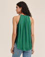 Ruffle Neck Halter - Palm Green