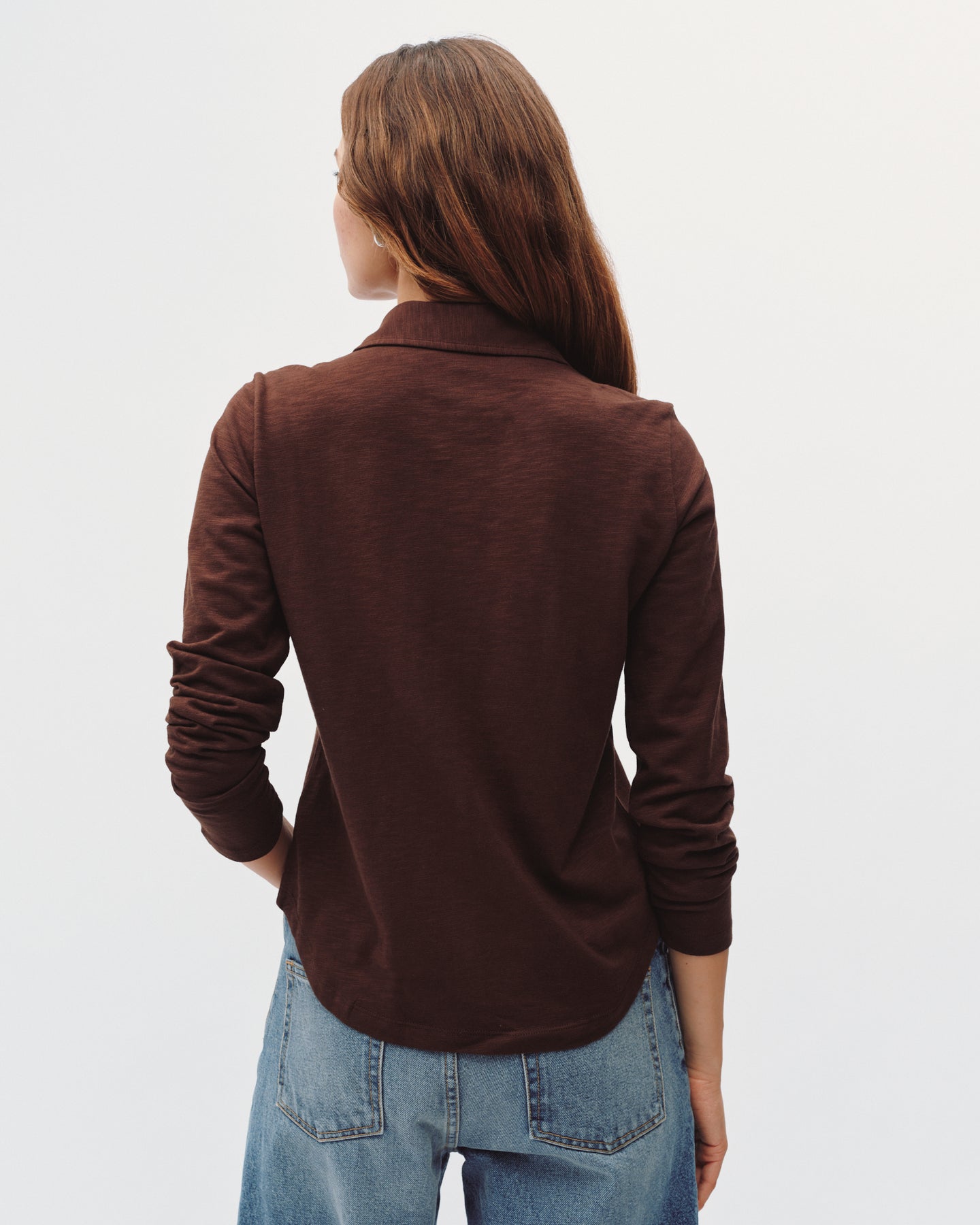 Button Up Knit Top - Dark Chestnut
