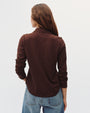 Button Up Knit Top - Dark Chestnut