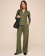 Button Up Knit Top - Olive Night