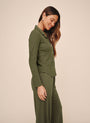 Button Up Knit Top - Olive Night