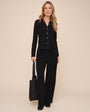 Button Up Knit Top - Black