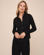Button Up Knit Top - Black