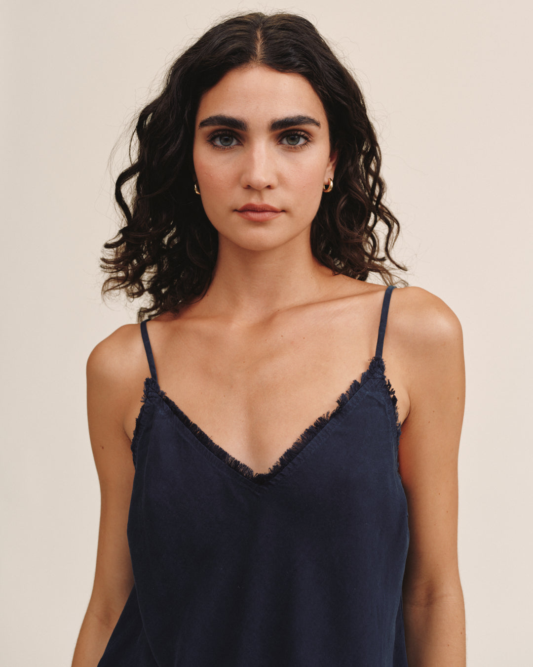 Frayed Tencel Cami in Vintage Black - Bella Dahl