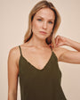 Frayed Cami  - Olive Night