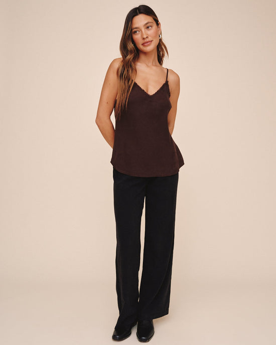Bella Dahl Frayed Cami - Dark Chestnut