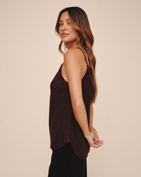 Bella Dahl Frayed Cami - Dark Chestnut View 2