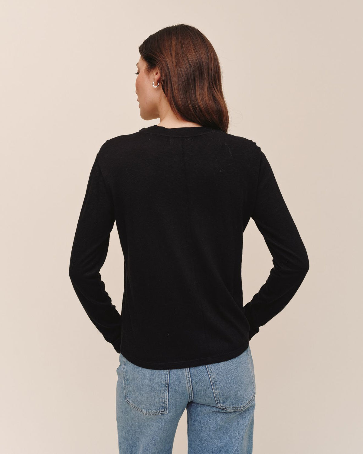 Long Sleeve Crew Tee - Black