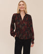Pleated Bodice Shirt- Abstract Camo Print