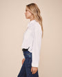 Cropped Button Down - White