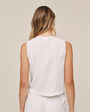 Sleeveless Button Front Top - White