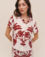 Short Sleeve Camp Shirt - Island Damask Print