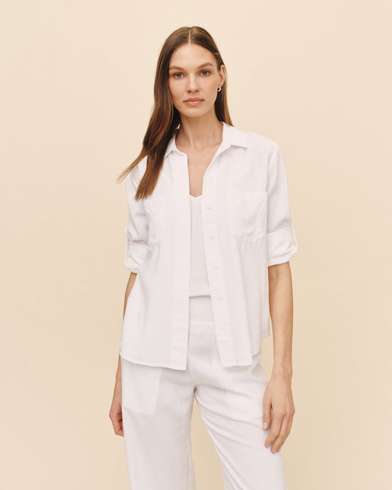 Bella Dahl Split Back Button Down - White View 2