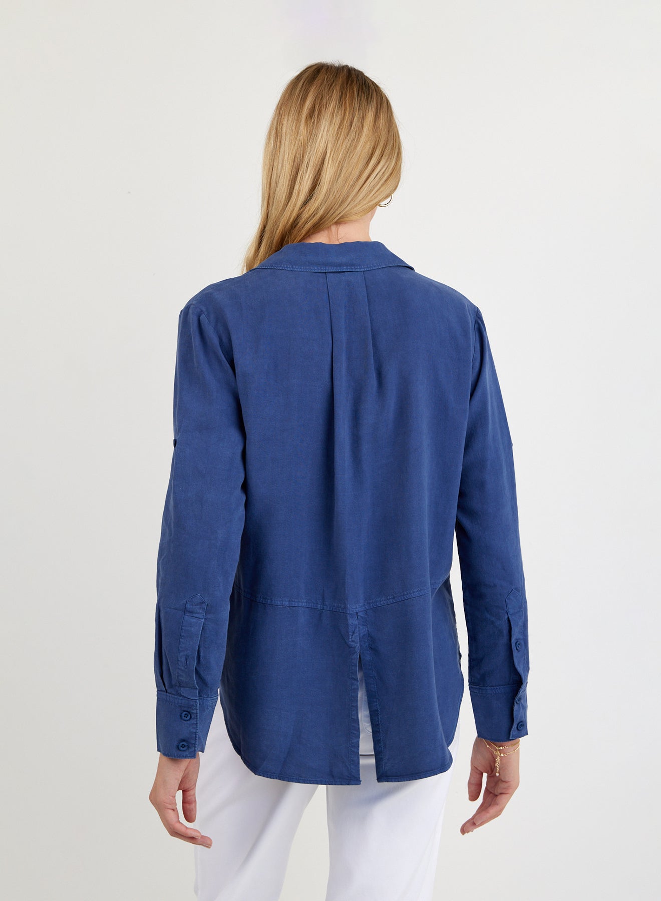 Split Back Button Down - Midnight Surf