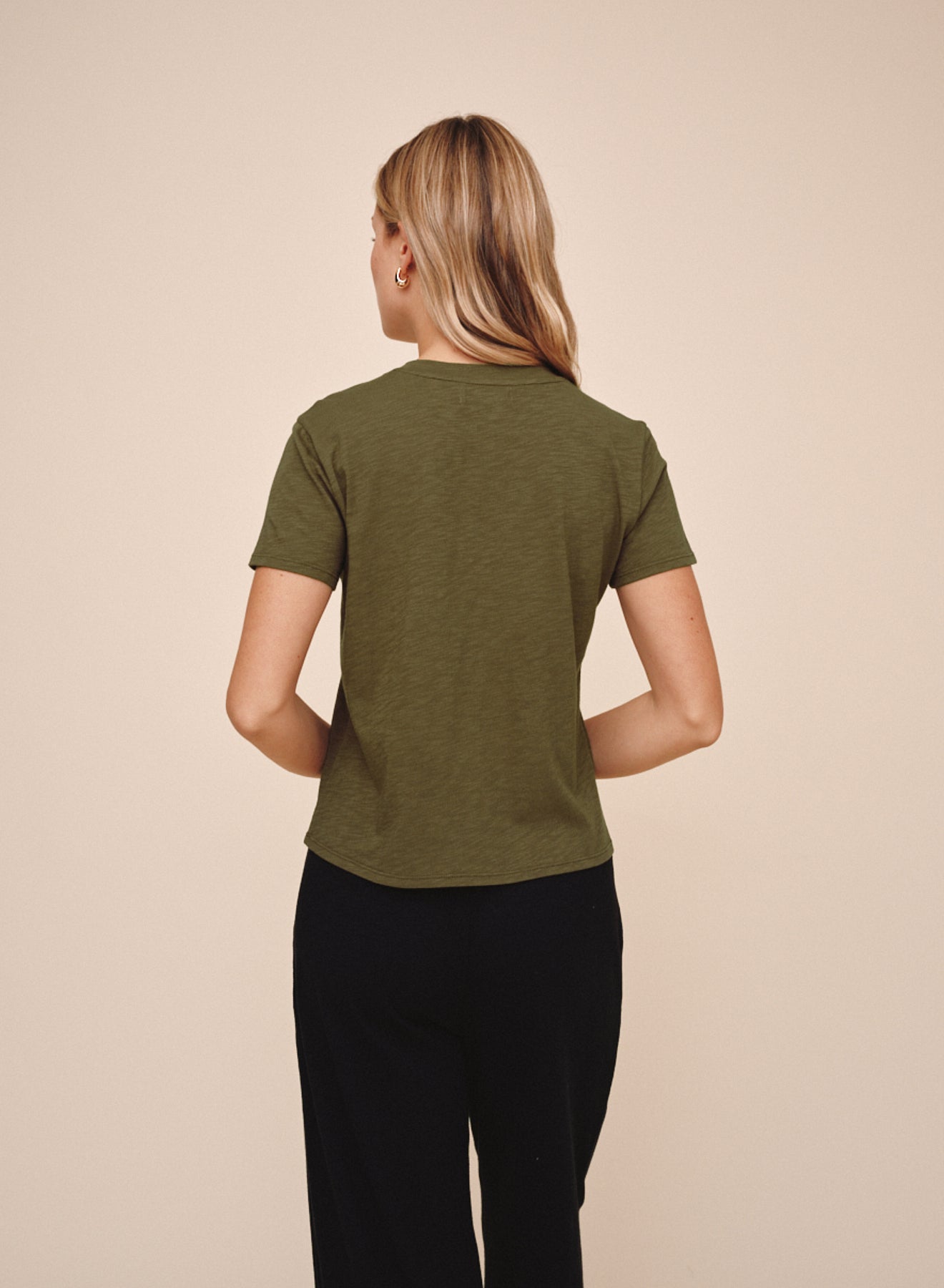V-Neck Tee - Olive Night