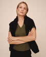 V-Neck Tee - Olive Night