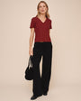 V-Neck Tee - Deep Crimson