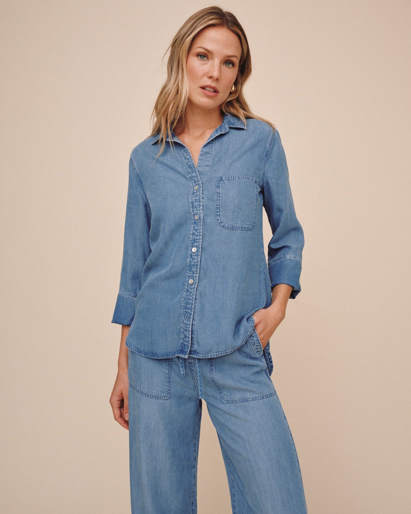 Shirt Tail Button Down - Indigo Harbor Wash