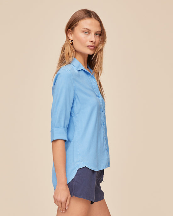Bella Dahl Shirt Tail Button Down - Tidal Blue View 2