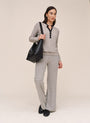 Fold Over Wide Leg Pant - Heathered Stripe