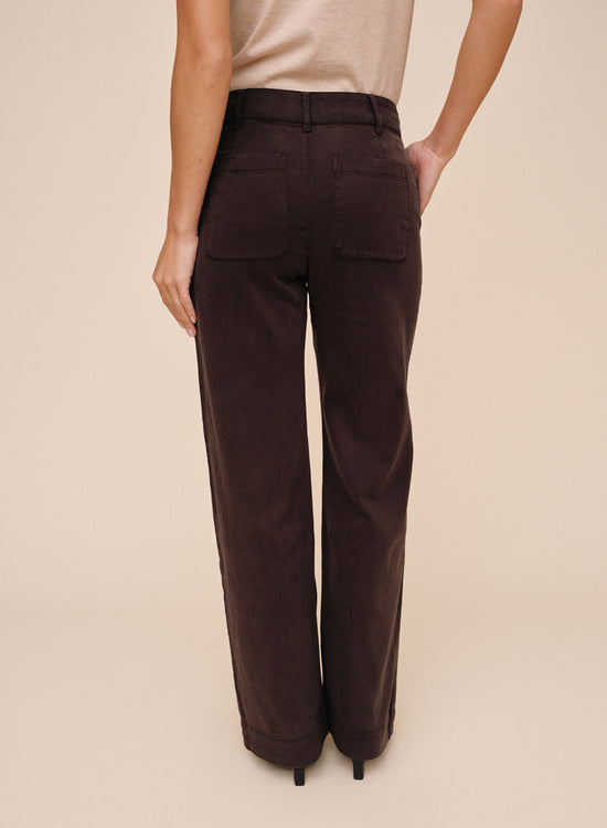 Bella Dahl Sydney Wide Leg Pant - Dark Chestnut View 2