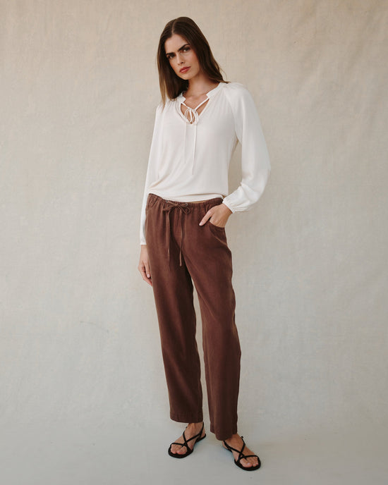 Bella Dahl Pull On Trouser- Saddle Brown