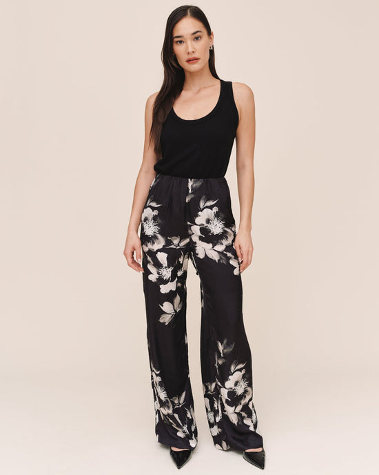 Bella Dahl Clean Bias Pant - Noir Bloom Print