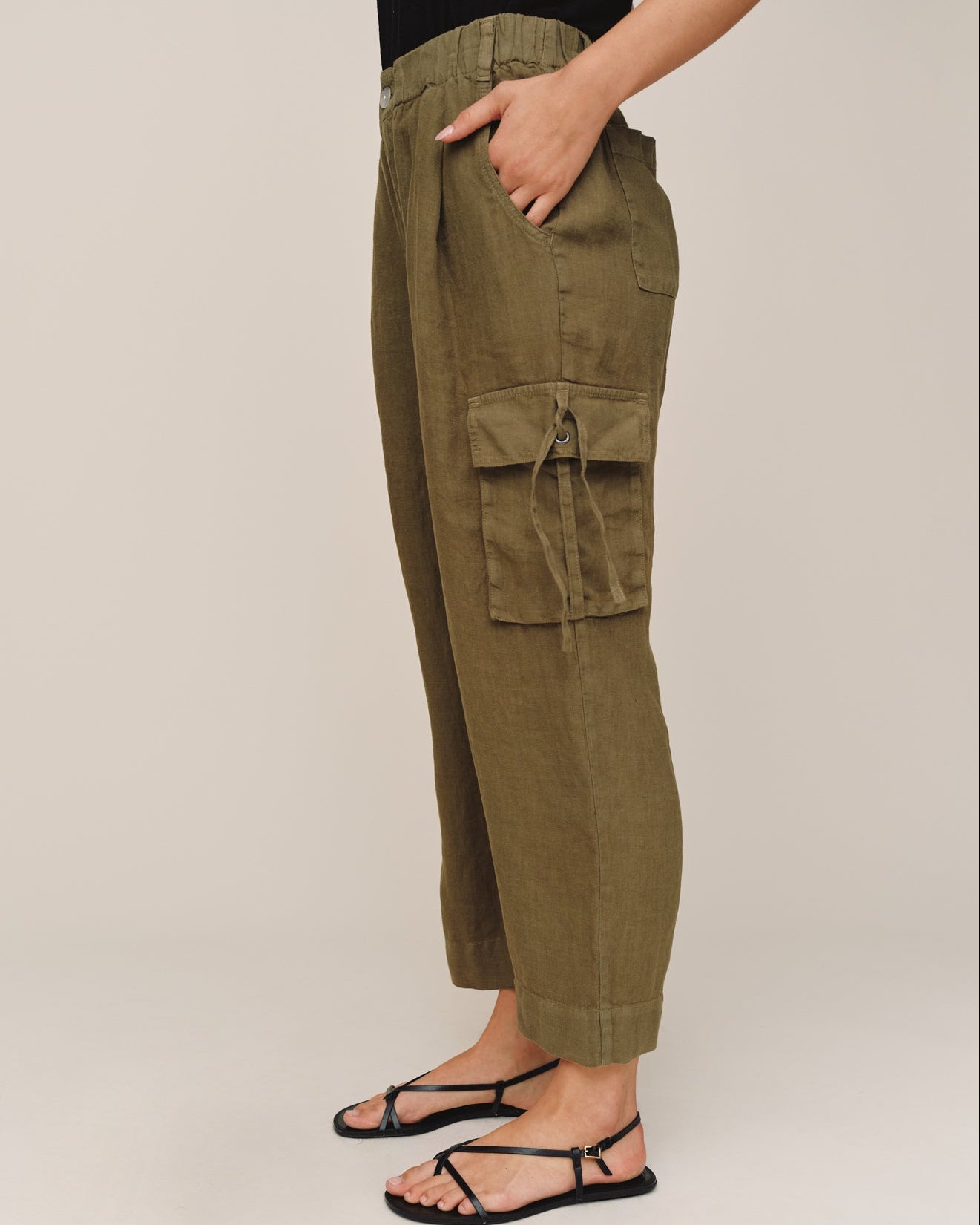 Cargo Ties Pant - Olive Stone