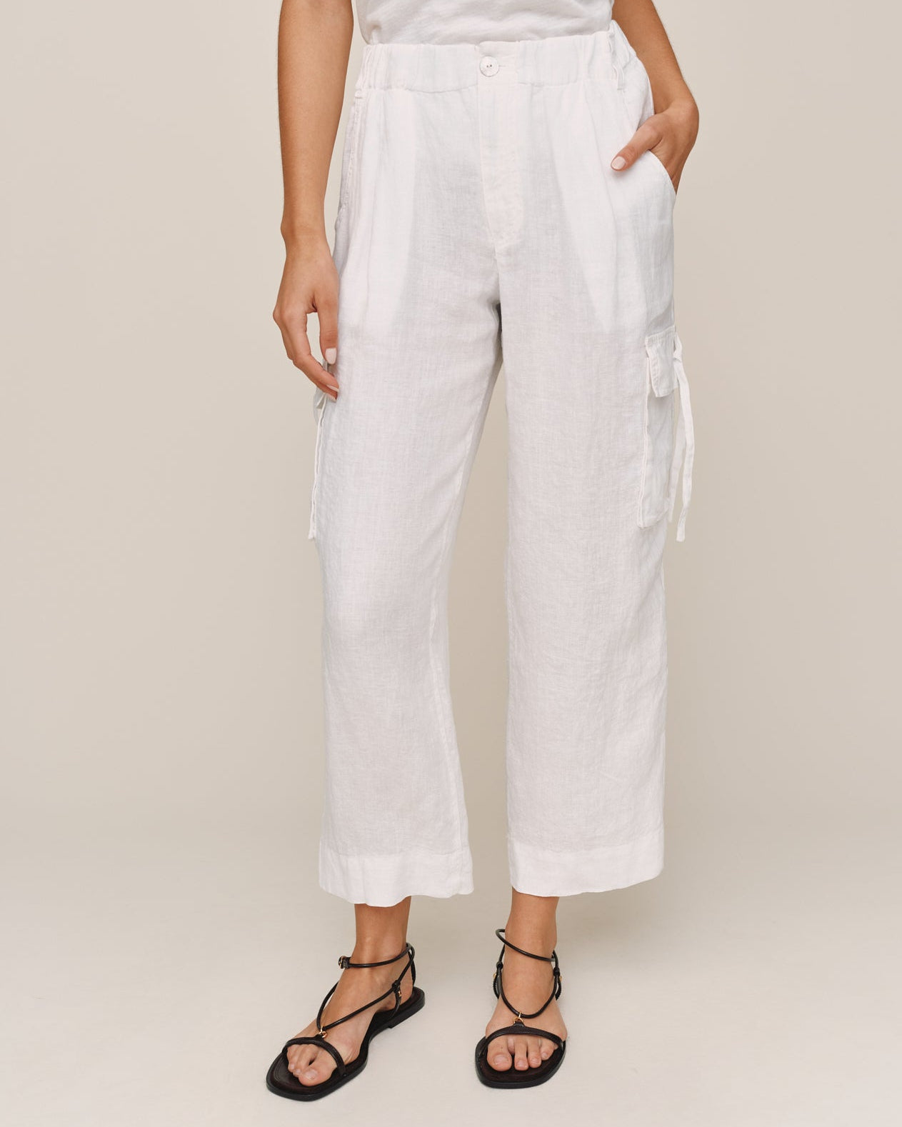 Cargo Ties Pant - White