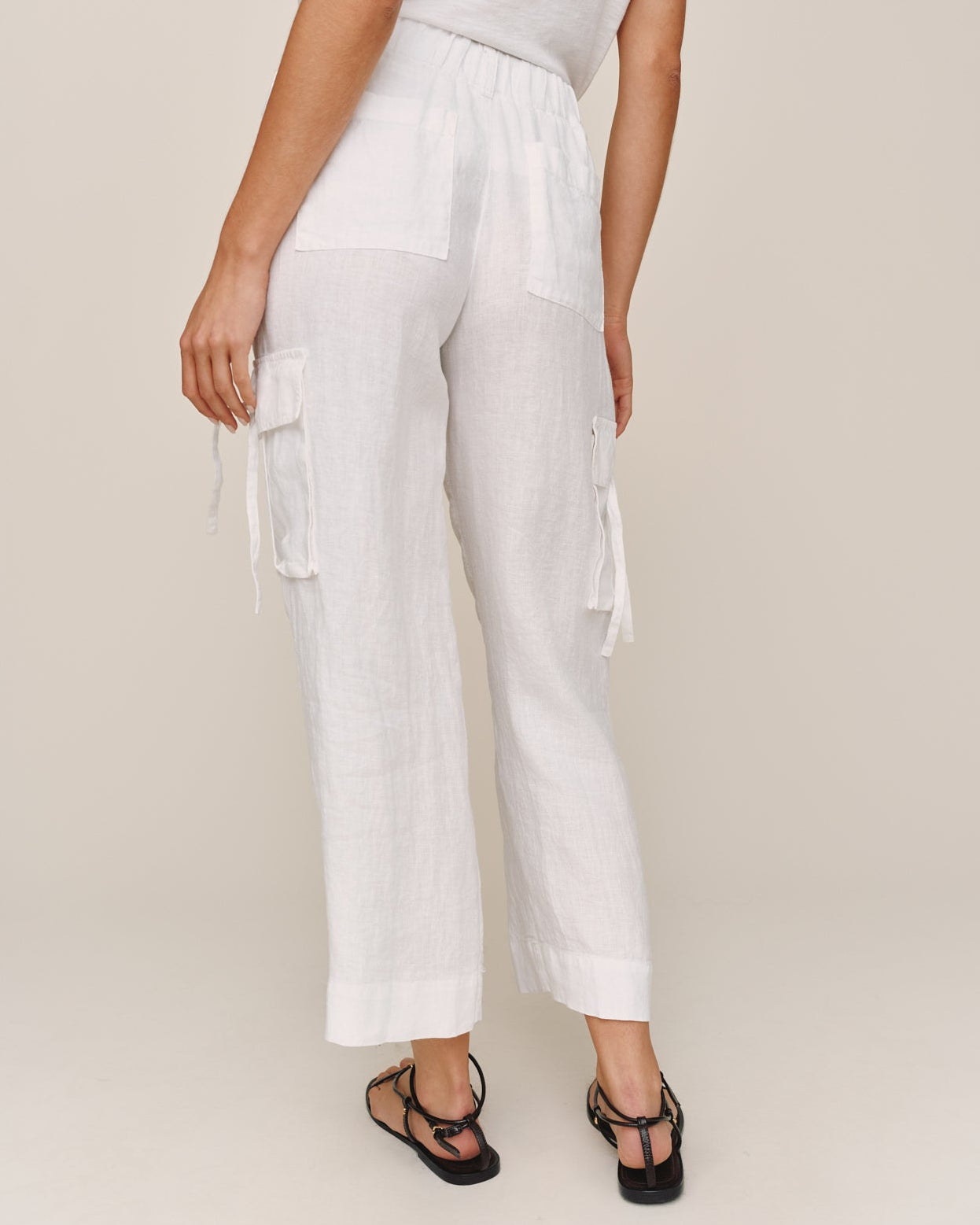 Cargo Ties Pant - White