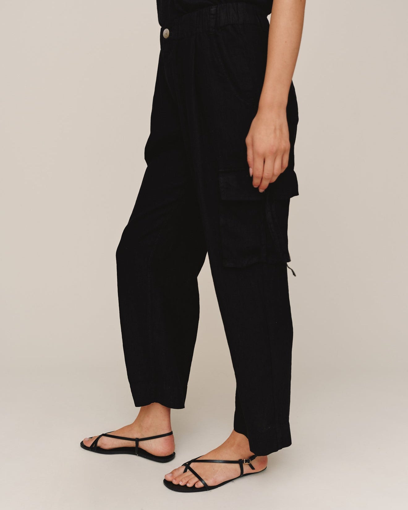 Cargo Ties Pant - Black