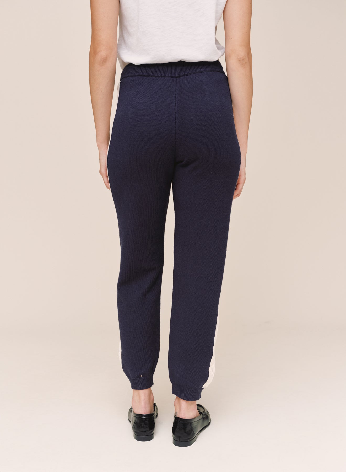 Contrast Stripe Knit Jogger - Midnight Frost
