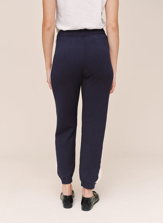 Bella Dahl Contrast Stripe Knit Jogger - Midnight Frost View 2