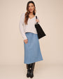 Bias Skirt With Tie - Indigo Harbor Wash